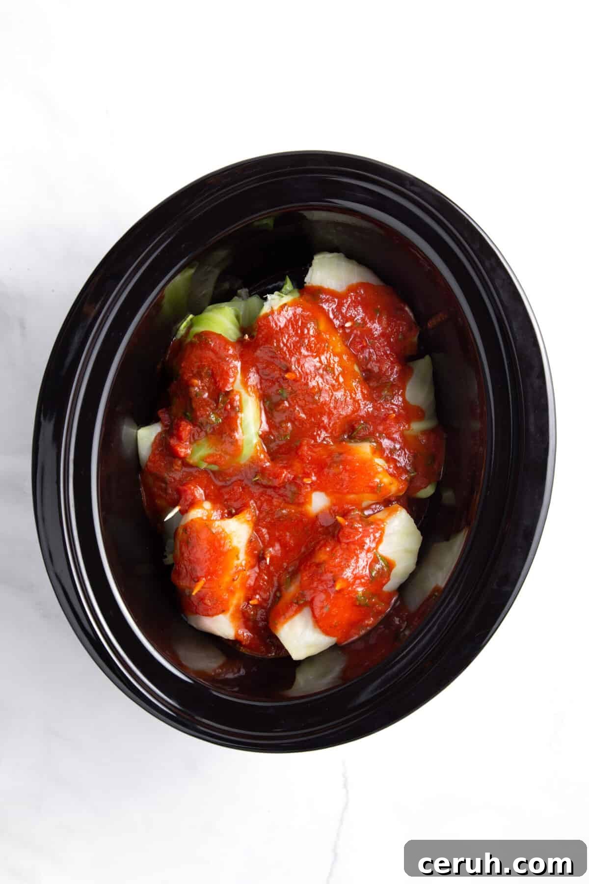 step 4 to make crockpot cabbage rolls.