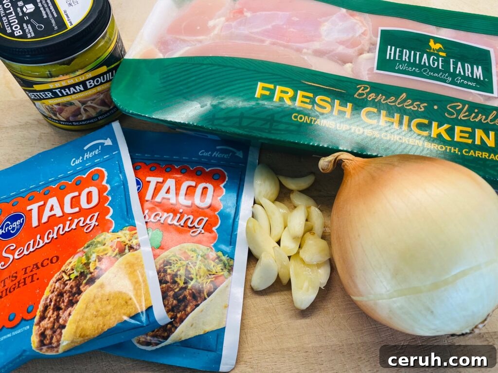 Slow-Cooker Taco Chicken Recipe for Busy Weeknights 2 ingredients for the chicken