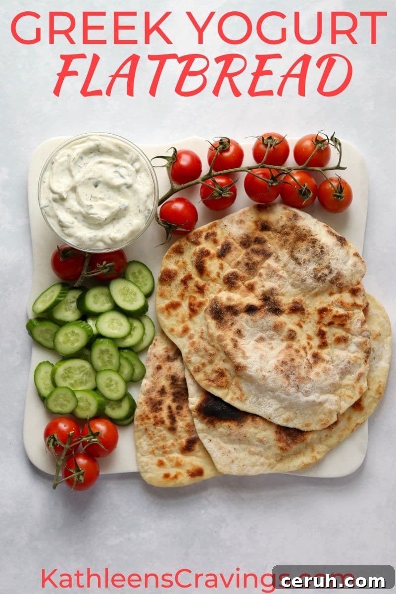 yogurt flatbread with tzatziki and veggies