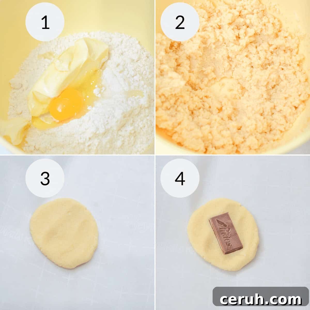 Mixing the cookie dough.