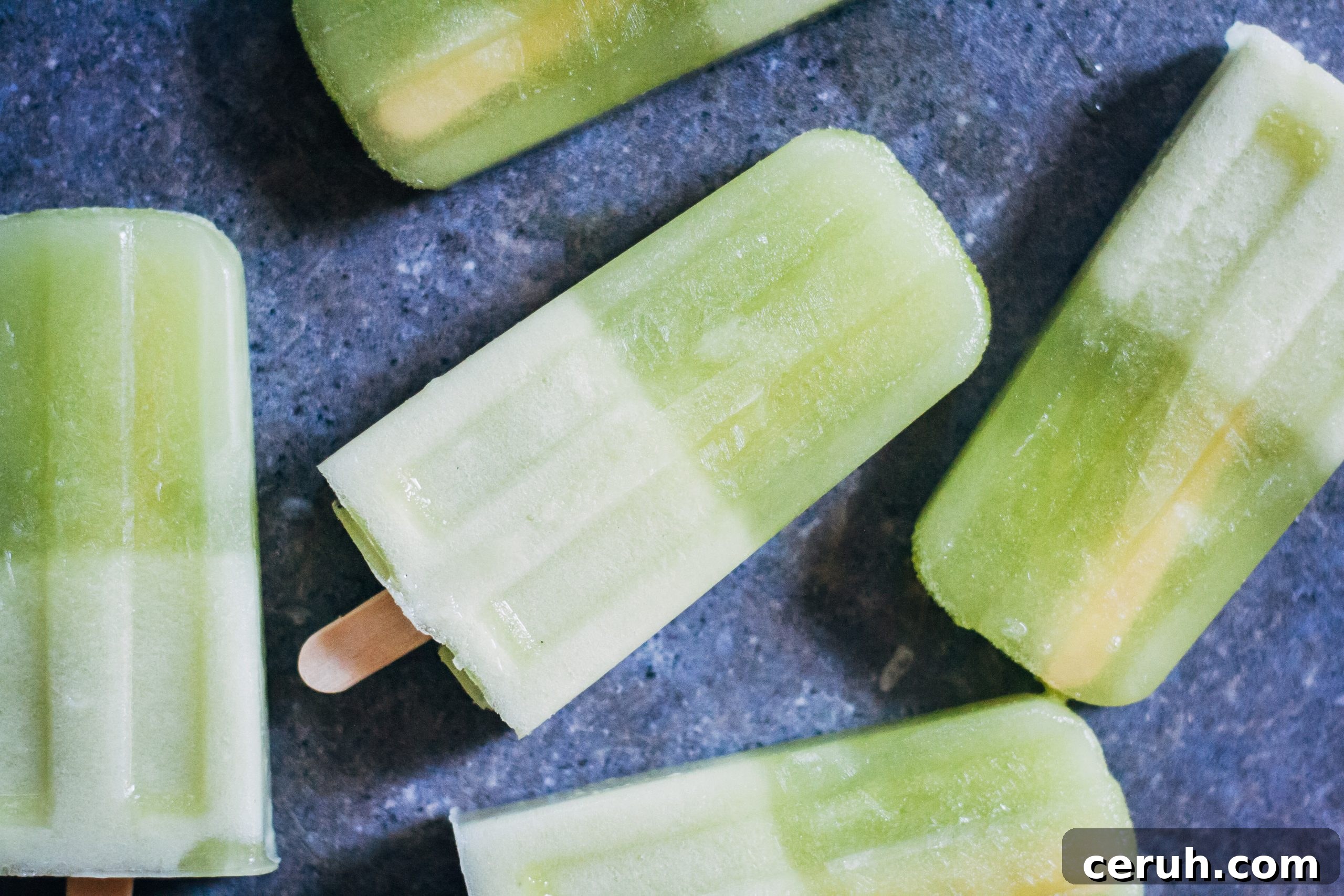 Honeydew Green Tea Popsicles | Well and Full | #vegan #popsicle #recipe