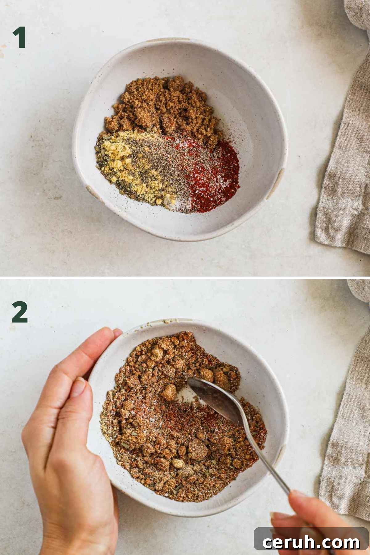 Steps to make baked dry rub chicken wings, mix brown sugar, dried parsley, mustard powder, chili powder, garlic powder, smoked paprika, black pepper, kosher salt for the dry rub.