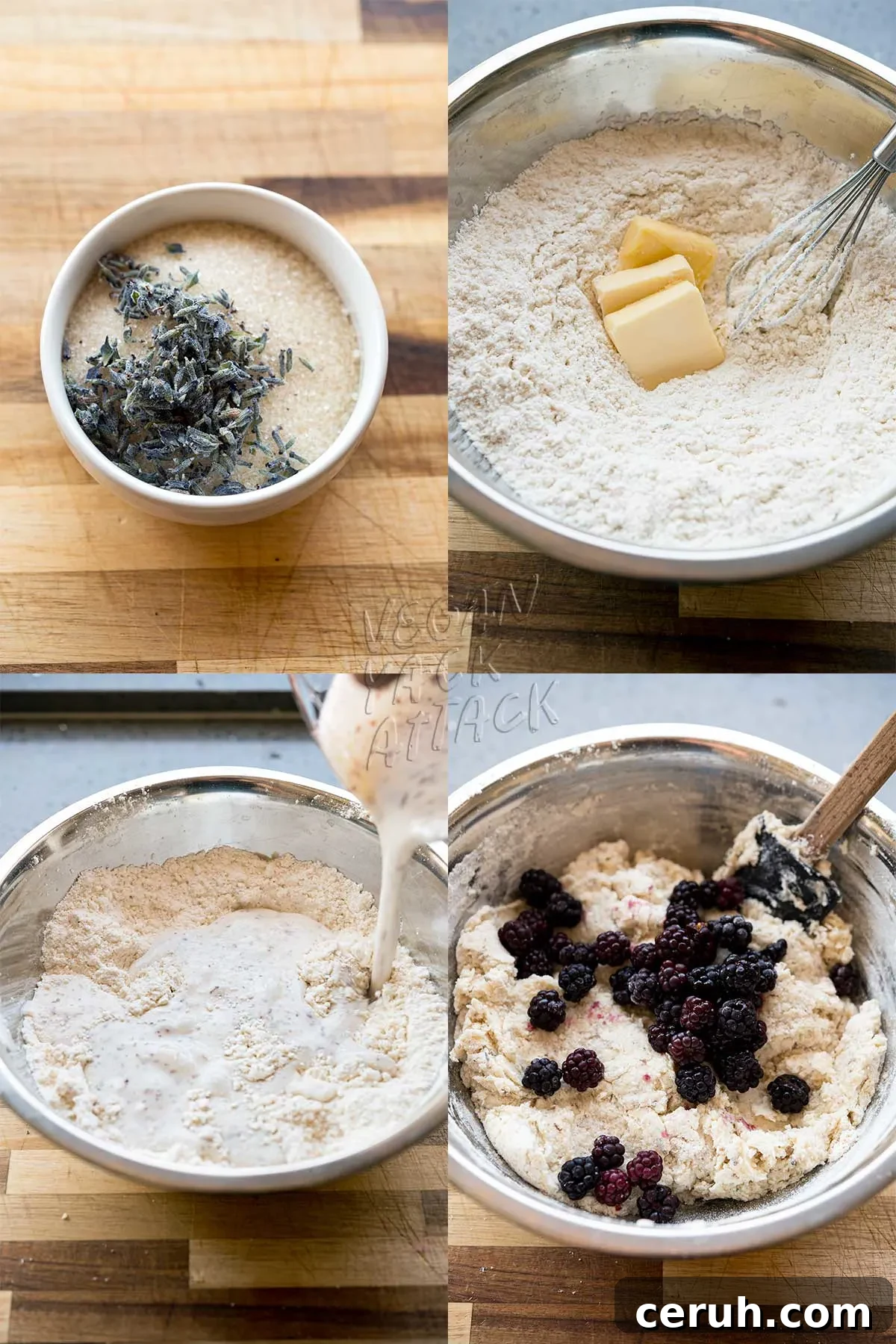 collage of making scone dough