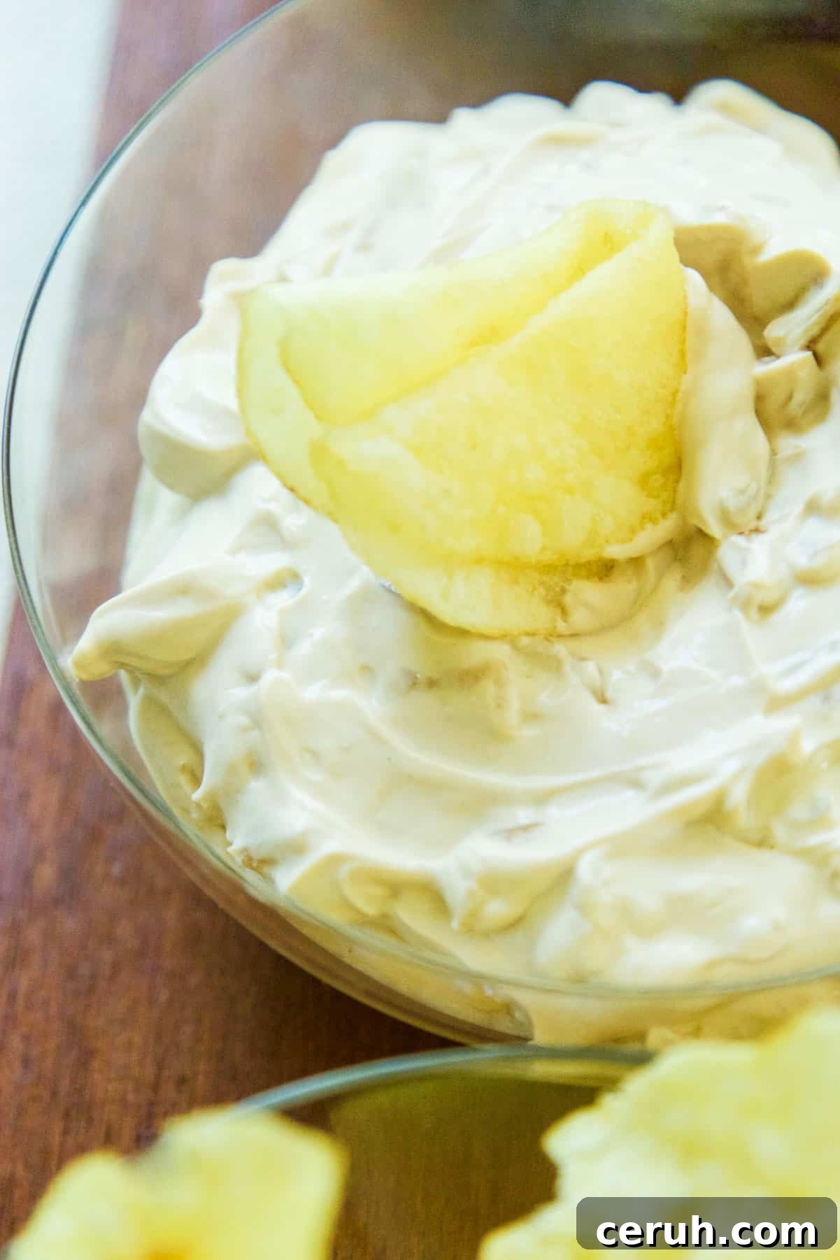Chip dipped into onion dip
