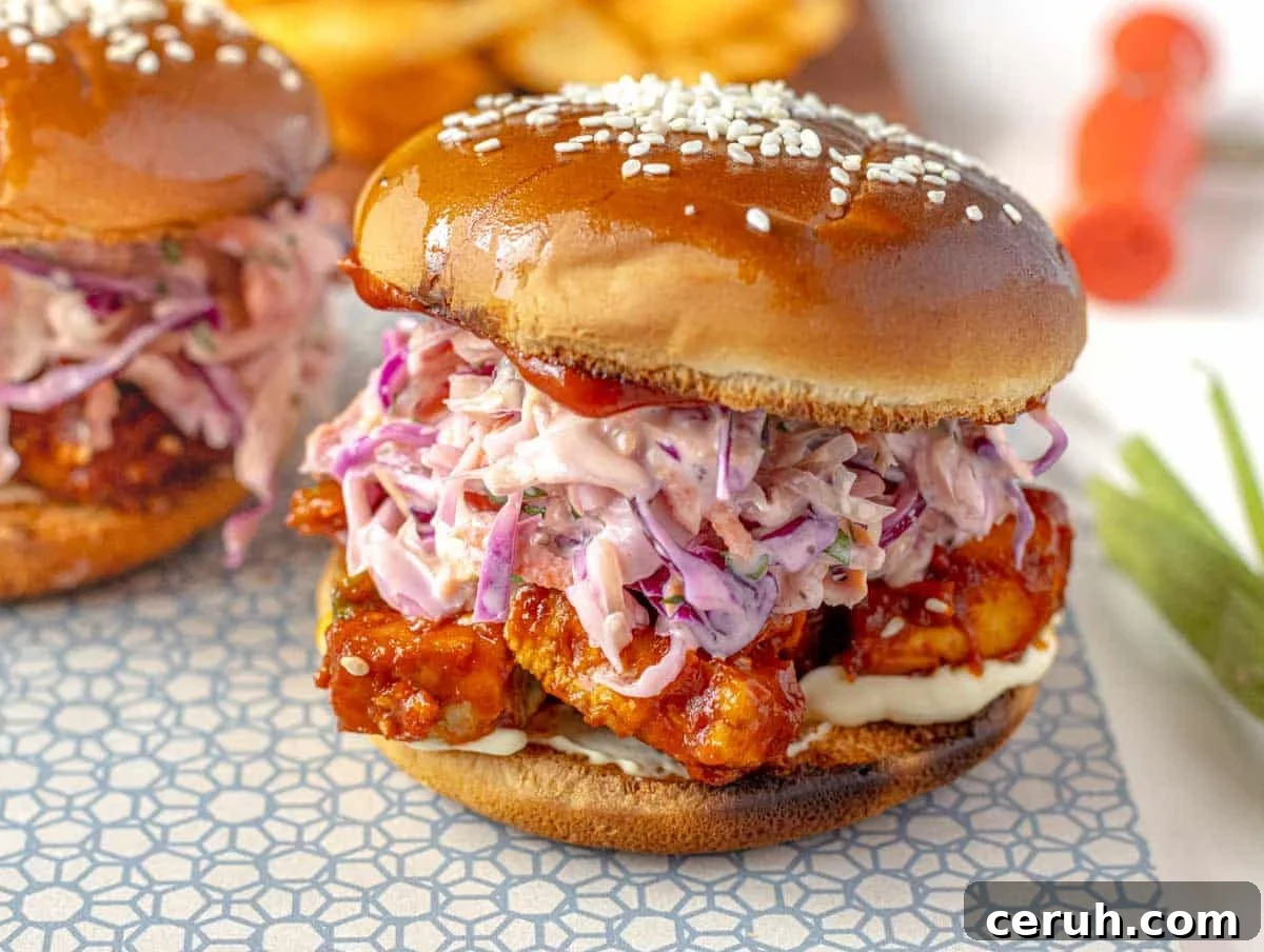 Classic Creamy Coleslaw Recipe for BBQs and Weeknight Meals 3 burger with coleslaw and BBQ tofu