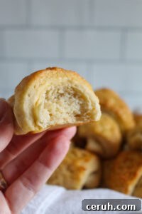 inside texture of a baked gluten free crescent roll