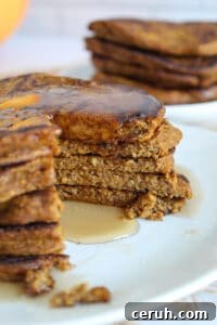 inside view gluten free pumpkin pancakes.