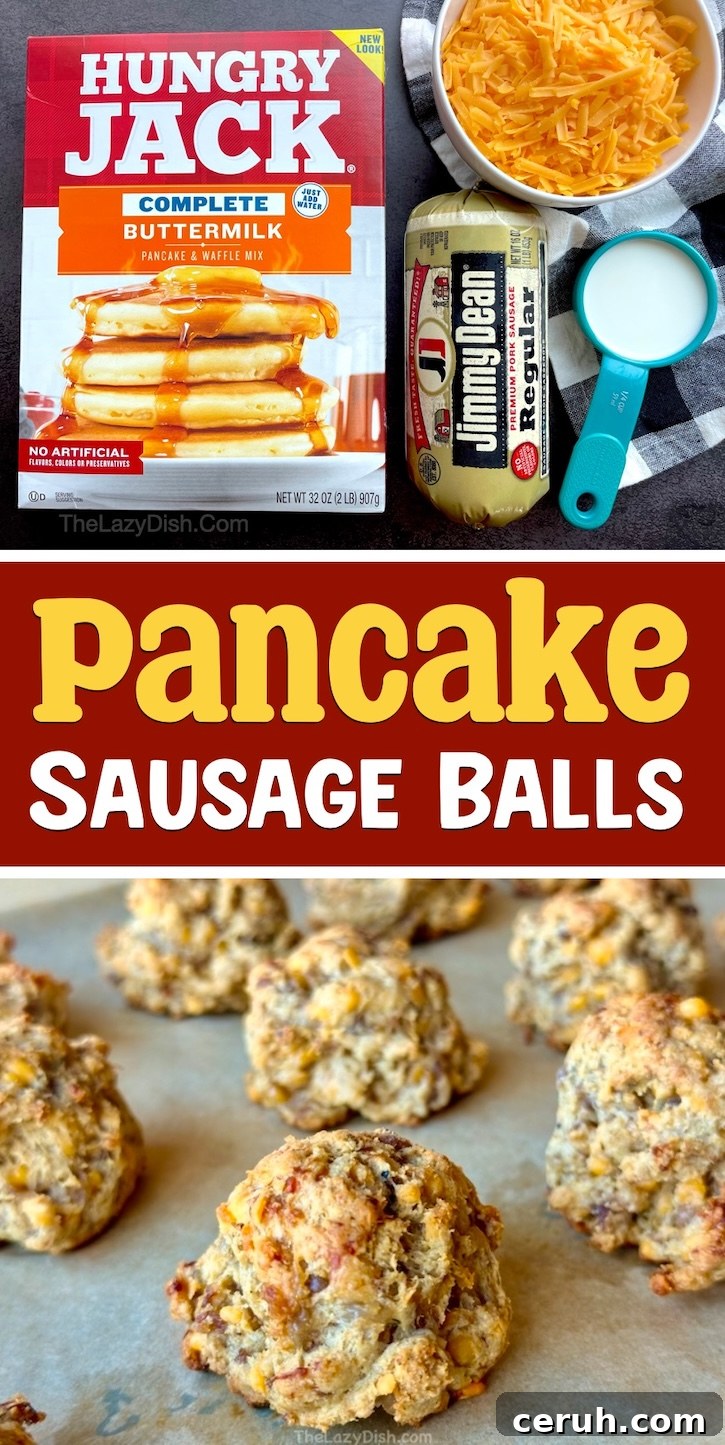 How to make pancake sausage balls for breakfast! This quick and easy recipe is cheap to make with just 4 ingredients including pancake mix, cheddar cheese, ground sausage, and milk. They taste awesome! Just perfect for sleepovers and family gatherings. These will be a hit at your next brunch party!