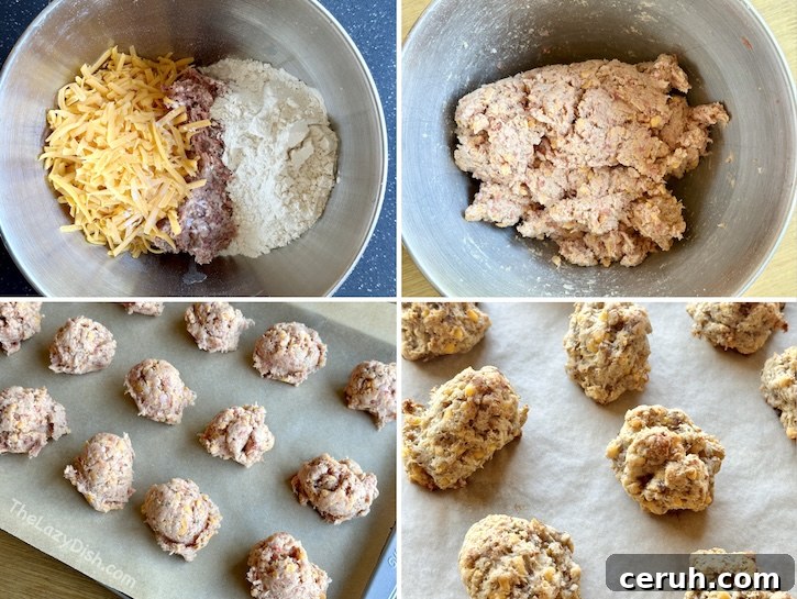 Combine, stir, scoop, and bake. That's all you need to do for this easy to make breakfast idea. Sausage pancake bites are crispy on the outside and delicious on the inside, making these the perfect breakfast. 