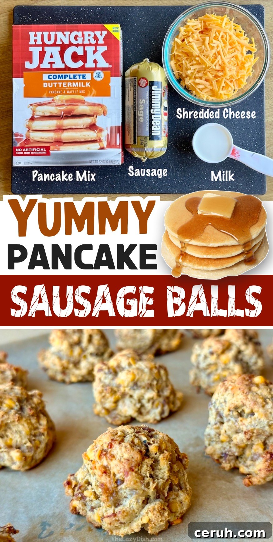 Are you looking for yummy breakfast ideas to make at home? Try these Pancake Sausage Balls! They are cheap and easy to make with just 4 basic ingredients.