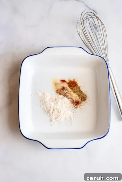 Mix together flour and spices.