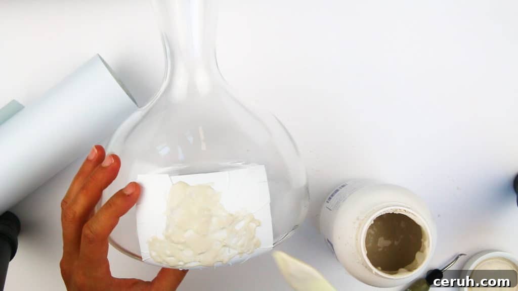 How to Etch a Wine Decanter with Your Cricut: Step-by-Step Guide 15 Etching cream on glass