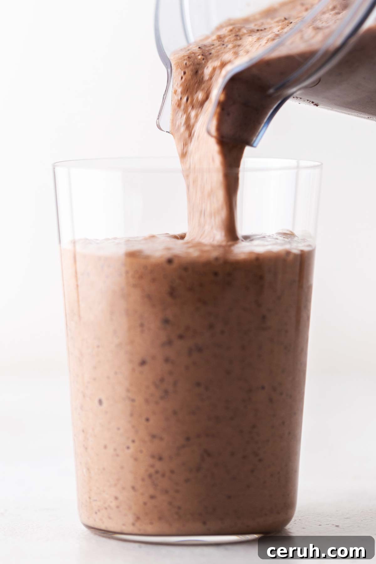 Frappuccino poured into a cup.