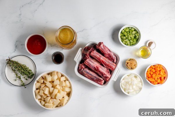 ingredients for making oxtail stew