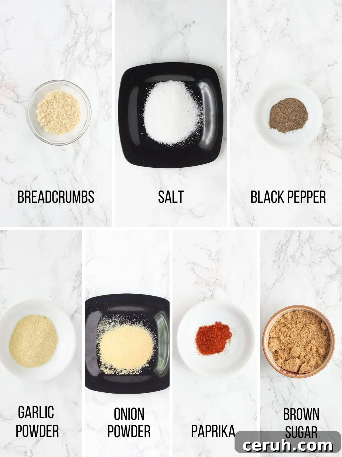 Collage of ingredients needed to make BBQ meatloaf with bacon.