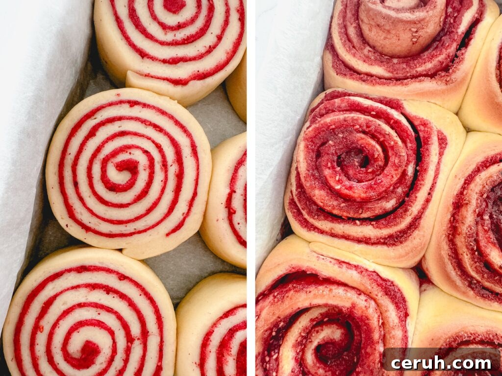 Baked raspberry rolls