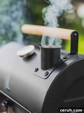Smoker grill with smoke coming out