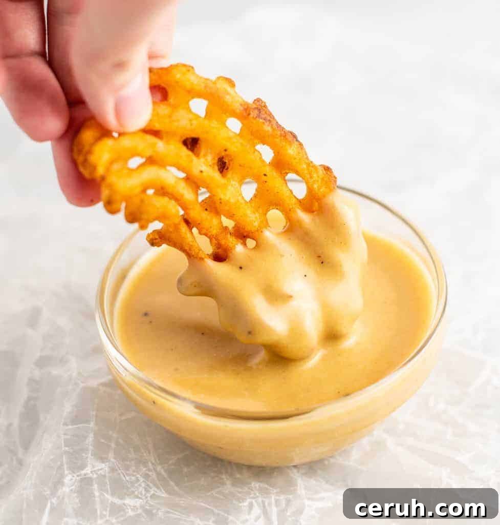 waffle fry dipped in chick fil a sauce