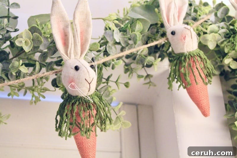 easy easter garland decor for mantel or window