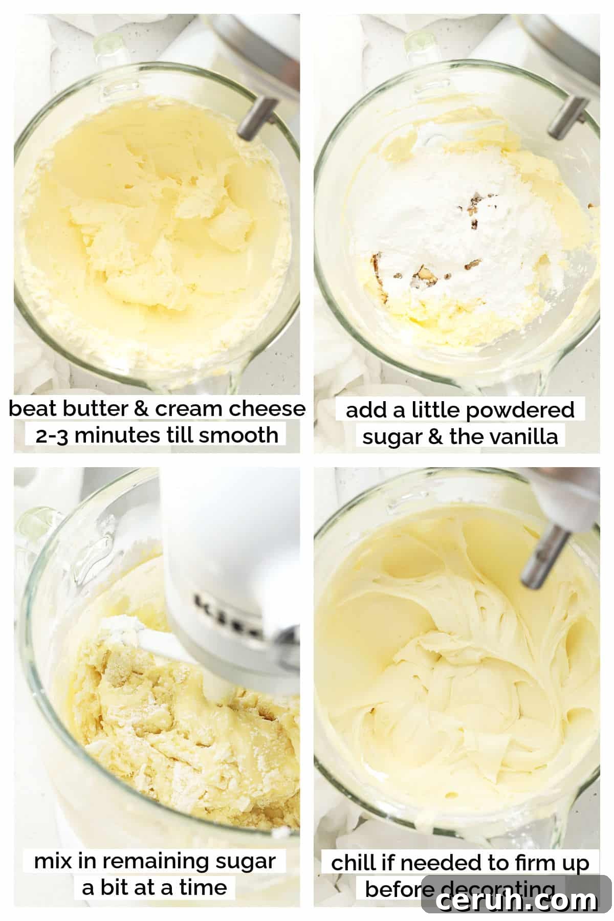 making cream cheese frosting step by step