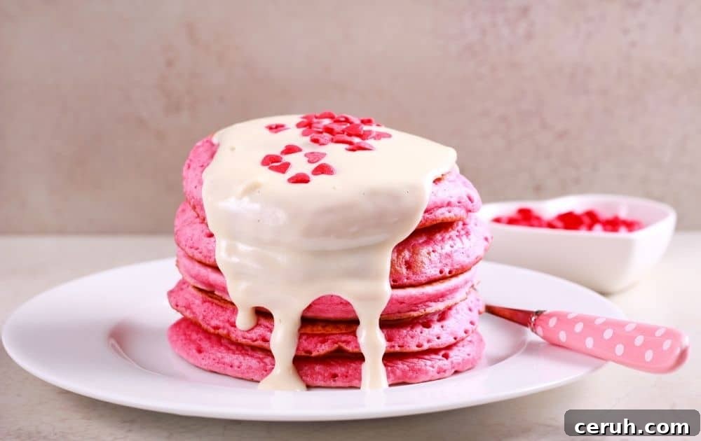 pink pancakes for valentine's day