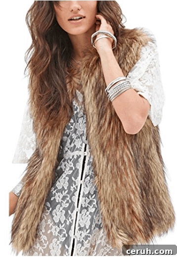 Short faux fur vest