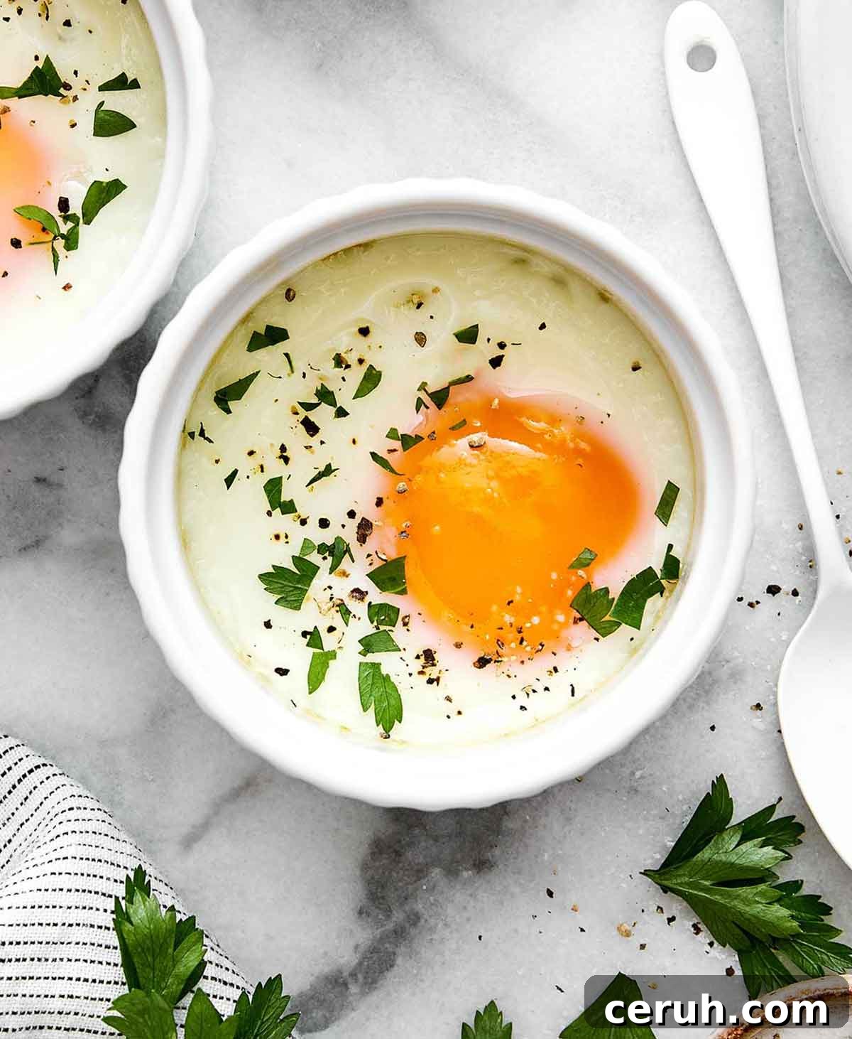 Baked egg in ramekin.