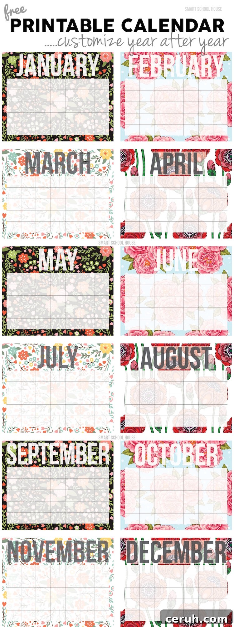 Free Calendar! Print and customize it year after year.