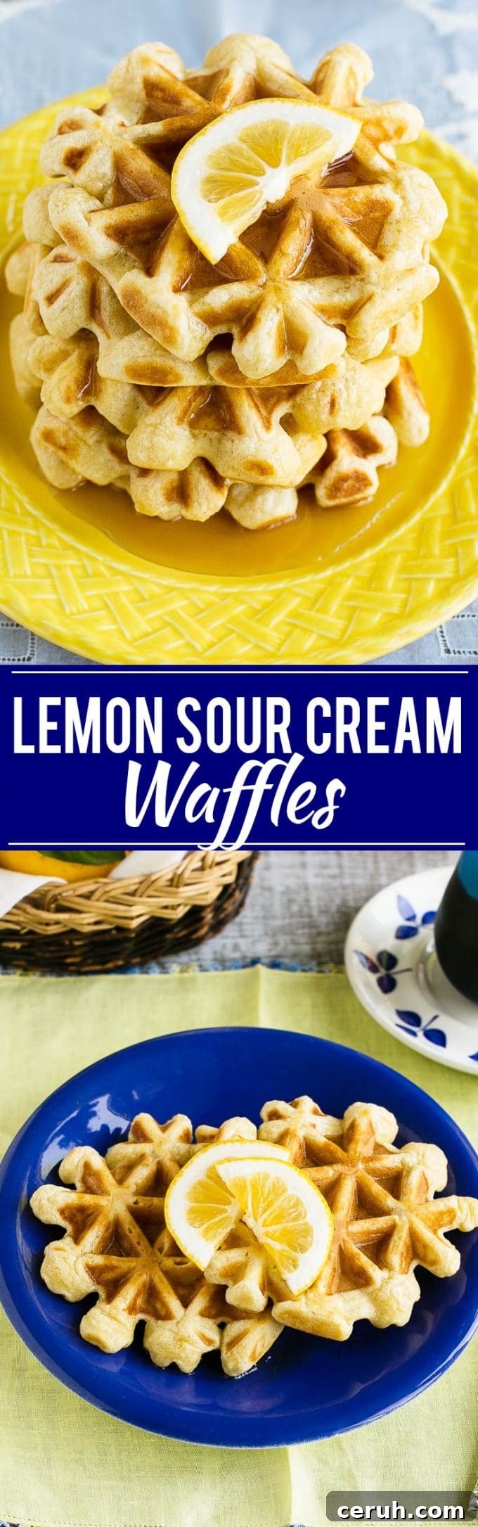 Lemon Sour Cream Waffles Recipe | Fluffy Waffles Recipe | Lemon Waffles Recipe | Sour Cream Waffles Recipe | Best Waffles Recipe