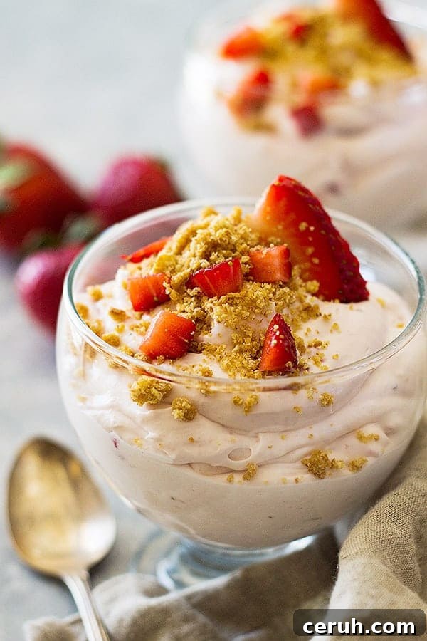 Sunday Meal Plan Week 101: Simple Recipes & Grocery List 18 Strawberry cheesecake fluff — a light, creamy dessert with fresh strawberries and a graham cracker topping.