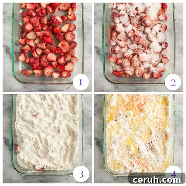 how to make strawberry cobbler step by step