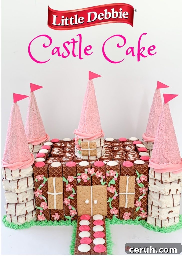 Castle Cake, Easy Castle Cake, Best Princess Party Ideas, Pink Princess Cake, Little Debbie Castle Cake, Fun Easy Creative Birthday Cake Ideas and Recipes, Fun Cakes for Kids, Best Birthday Cake Recipes