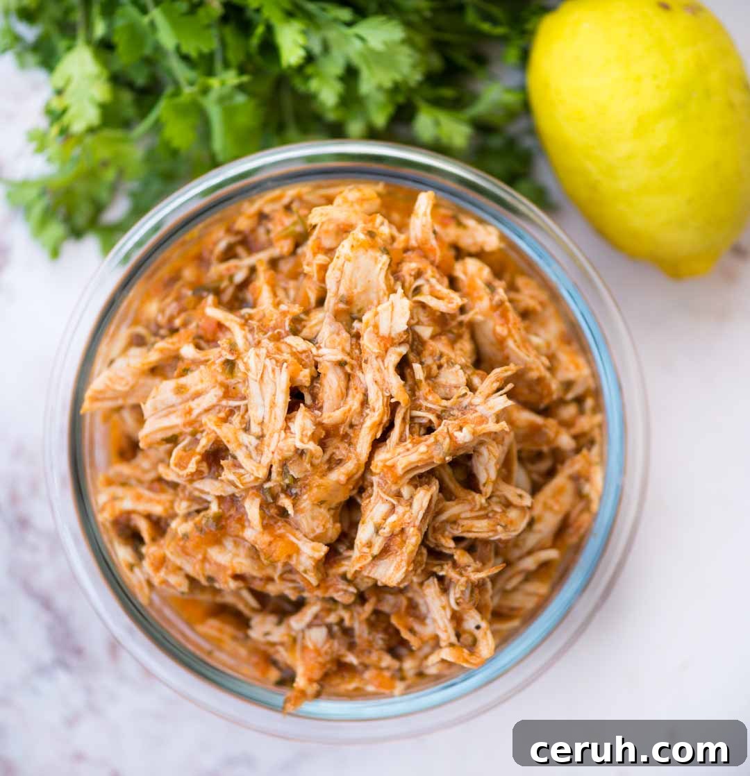 Instant Pot Shredded Chicken is moist, juicy and quick to make. I have 6 exciting flavours of shredded chicken along with the video for you, perfect to add in salads, soups, wraps, tacos or anything that calls for cooked chicken.