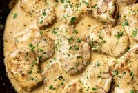 Creamy Pork Tenderloin Medallions in Garlic Herb Sauce