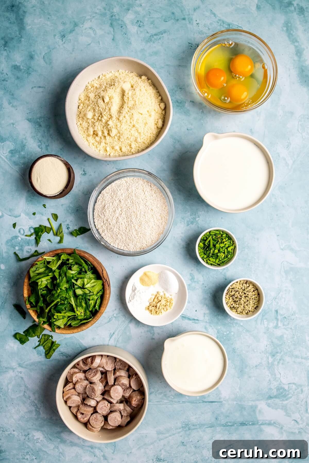Ingredients for Savory Sausage Breakfast Muffins - Olivia Adriance