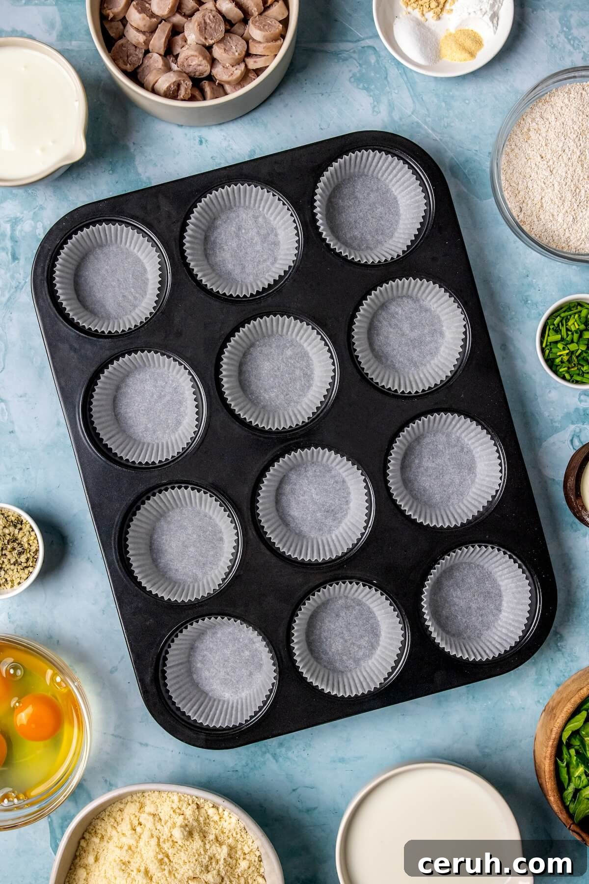 How to Make Savory Sausage Breakfast Muffins Step 1 - Olivia Adriance