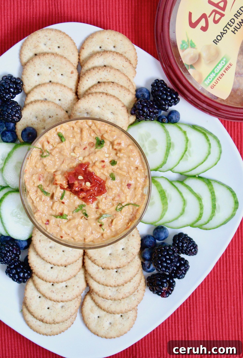 Zesty Hummus Pimento Cheese Dip