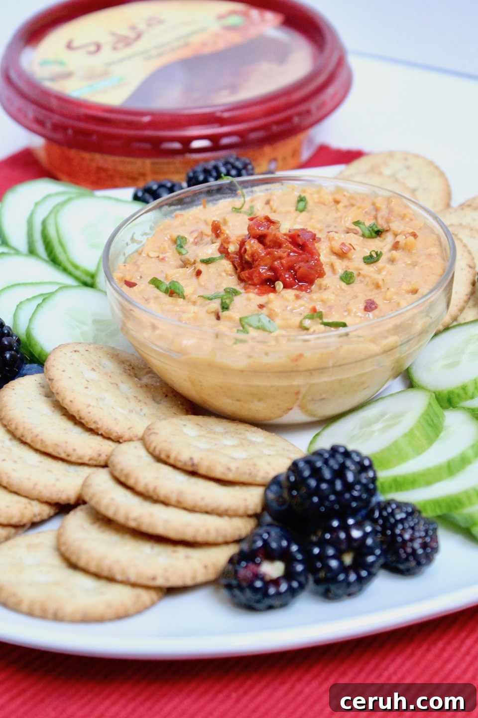 Zesty Hummus Pimento Cheese Dip