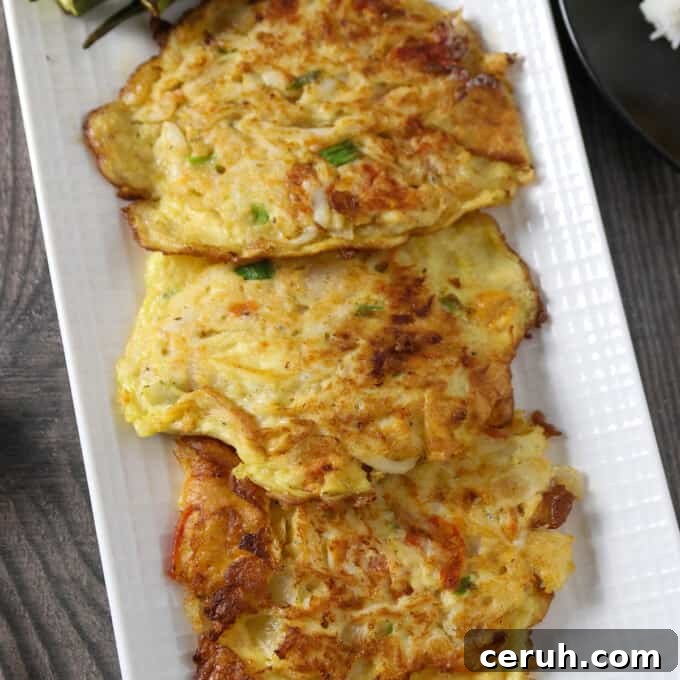 egg omelet with silverfish on a platter