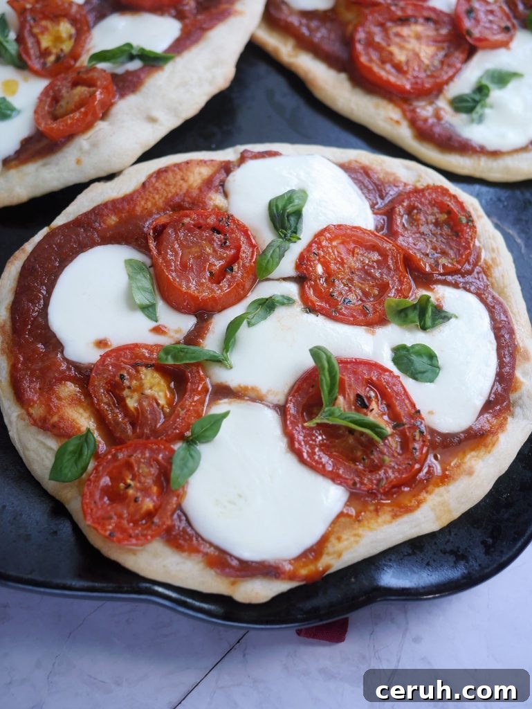 Baked naan pizza
