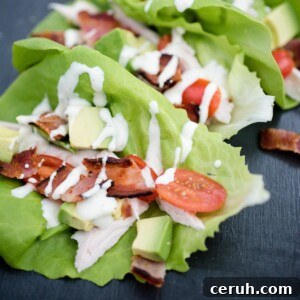 chicken club lettuce wraps