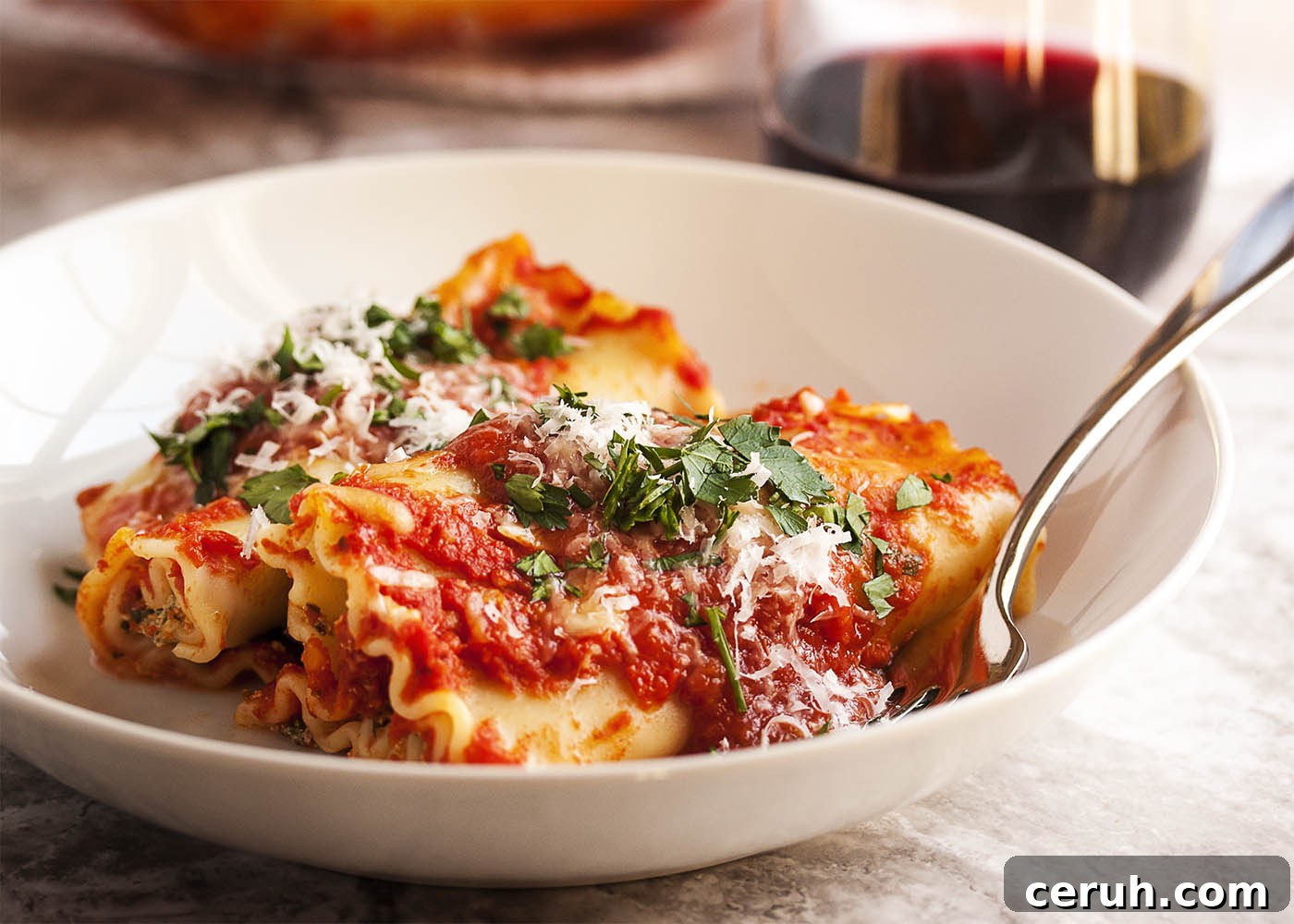 Easy Spinach Manicotti - baked and ready to serve