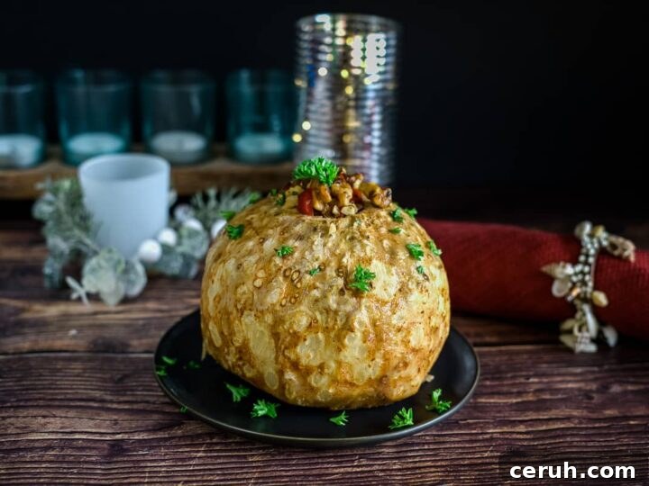Stuffed roasted celeriac