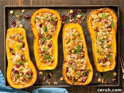 Vegan stuffed butternut squash
