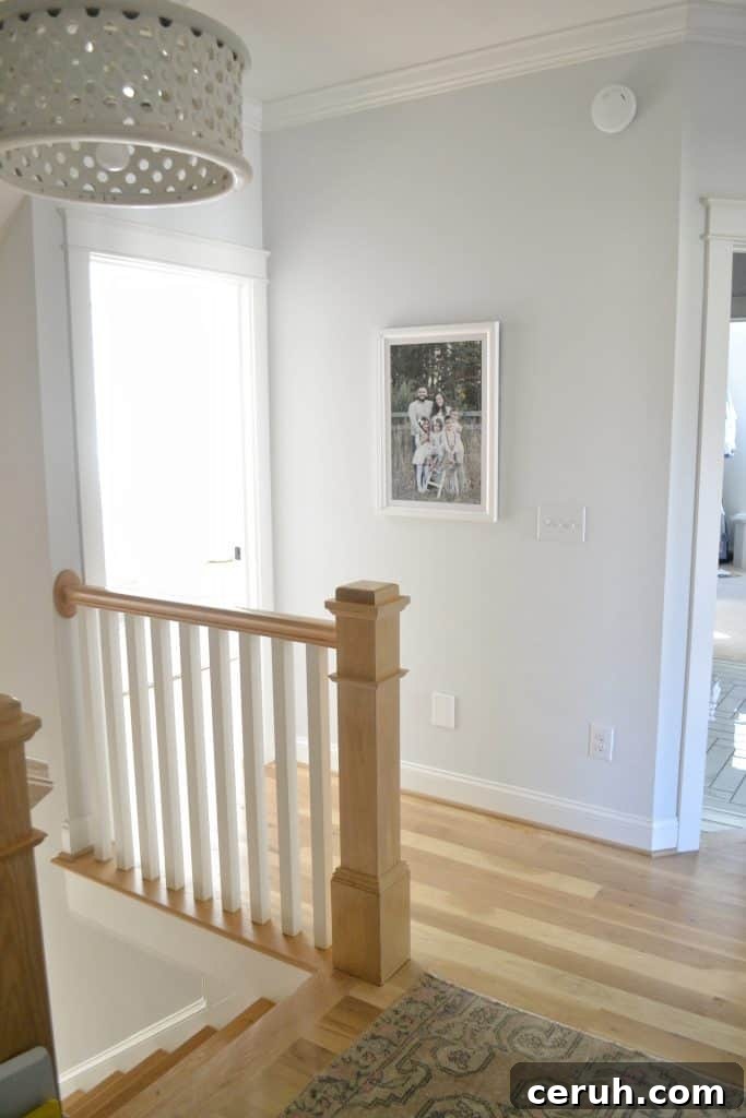 framed portrait of family photography in a hallway