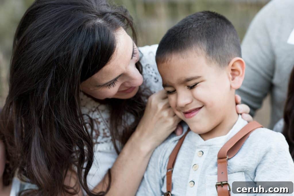 mom and boy family photography