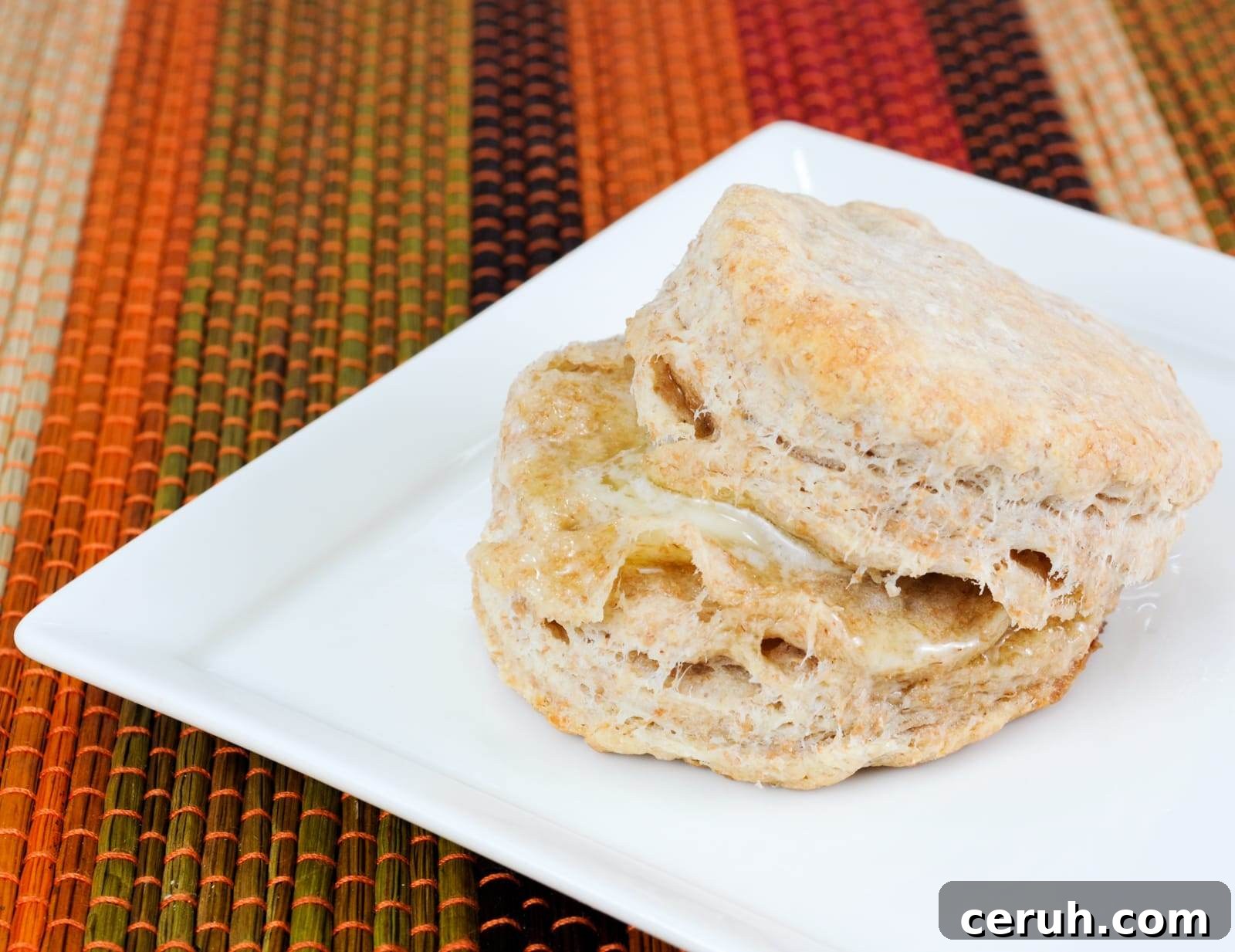 Flaky Whole Wheat Buttermilk Biscuits