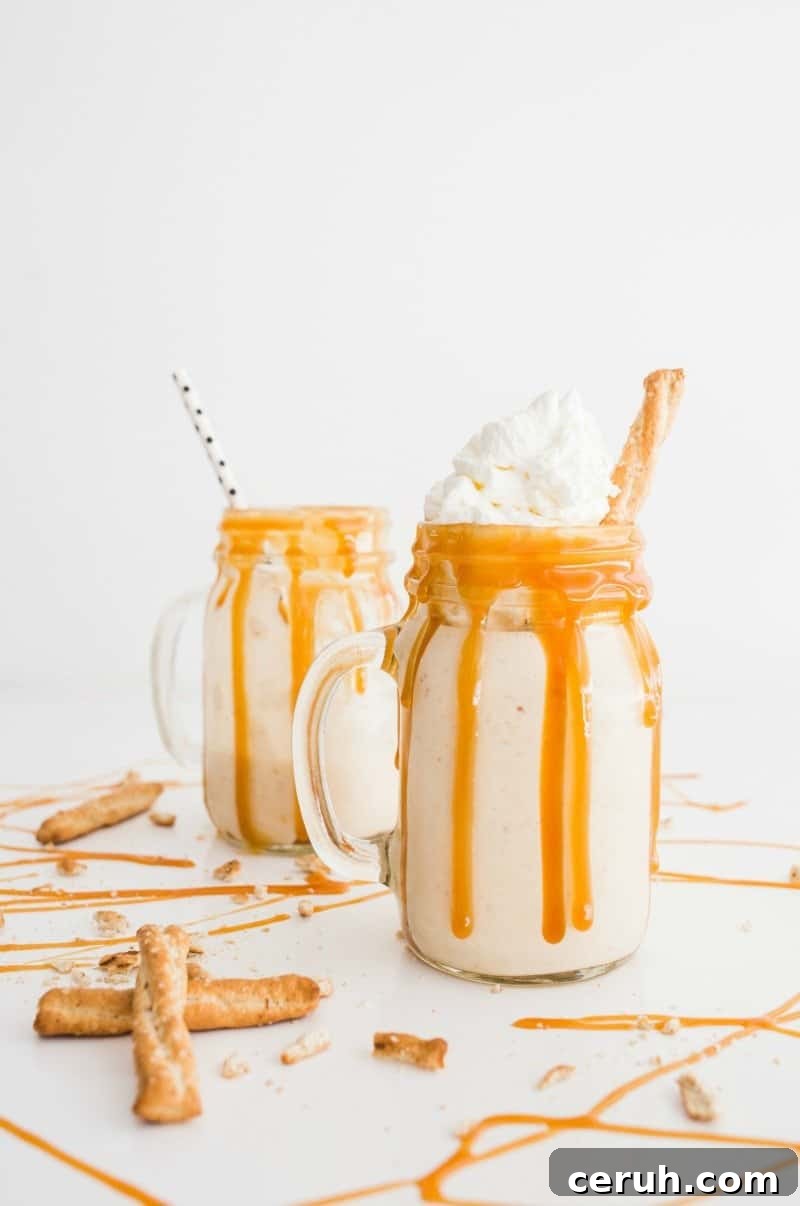Salted Caramel Pretzel Milkshake